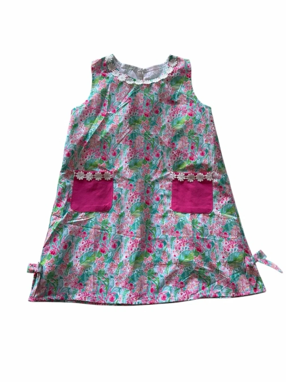 Lilly Inspired Girls’ Dress Sz 10-12 Floral Coastal Preppy - Picture 1 of 8